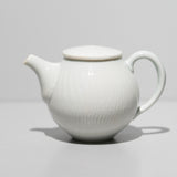 寺内信二 / 白磁飛び鉋 手作り茶壷(一点物)