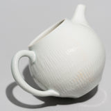 寺内信二 / 白磁飛び鉋 手作り茶壷(一点物)