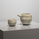 <tc>Hideki Yamamoto / Glass Glaze Mishima-Style Sake Server</tc>