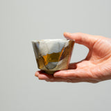 <tc>Hosai Matsubayashi / Sake Cup Geppaku Glaze (Gold Paint)</tc>