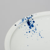 三方吹墨渕付7寸皿