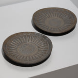 <tc>Hideki Yamamoto / Deep Black Glaze Chrysanthemum Petal Plate Φ16</tc>