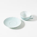 モイスト青磁 菊割紅茶碗皿