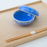 花結晶(青)蓋物