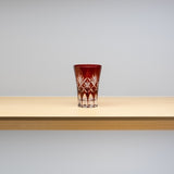 江戸切子 星剣菱 タンブラー 赤