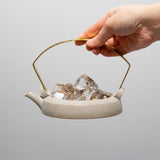 <tc>Seiji Ito / Flat Teapot Patterned with Fired Seaweeds (Gold Handle)</tc>