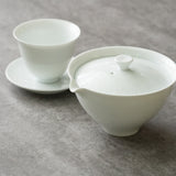 白磁(石灰)飛び鉋 渕反深仙茶