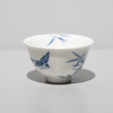 李荘窯 / 染付竹雀紋 口反茶杯