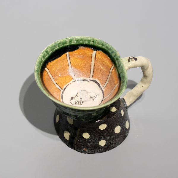 澤克典 / 織部 コーヒー碗（一点物）