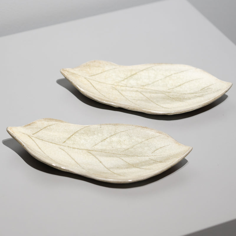 山本英樹 / 硝子釉 葉皿