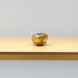 松林豊斎 / 酒呑 青磁釉流シ金彩（一点物）