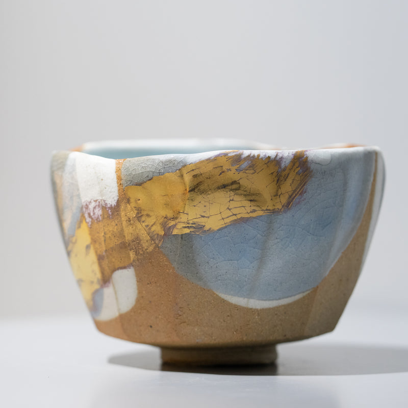 <tc>Hosai Matsubayashi / Tea Bowl Geppaku Overglaze (Gold Paint)</tc>