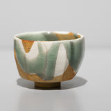 松林豊斎 / 酒呑 青磁釉流シ金彩（一点物）