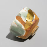 松林豊斎 / 酒呑 青磁釉流シ金彩（一点物）