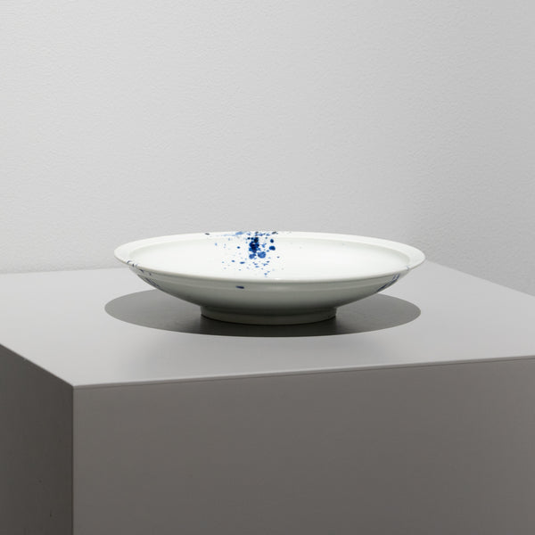 三方吹墨渕付7寸皿