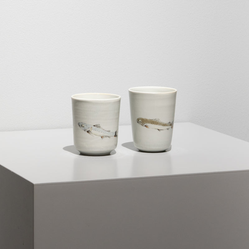 錦ヤマメ 湯呑 A（一点物）