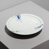 三方吹墨渕付7寸皿