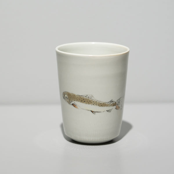 錦ヤマメ 湯呑 A（一点物）