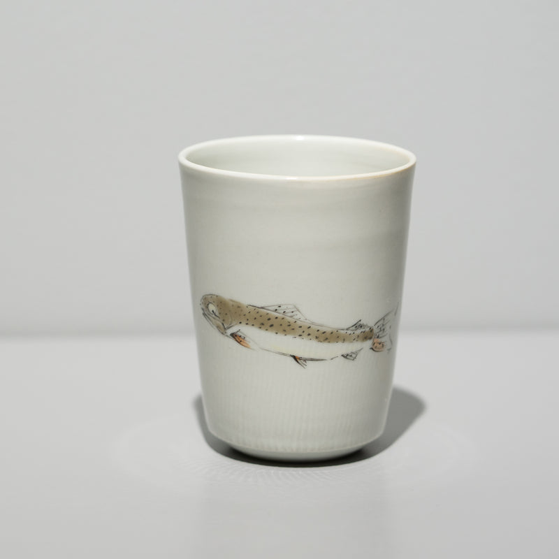 錦ヤマメ 湯呑 A（一点物）