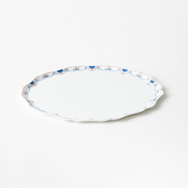 <tc>Mokko Oval Plate 28cm (Sarasa Blue)</tc>