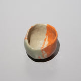 <tc>Hideki Yanashita / Katami-gawari Sake Cup (Celadon & Red Raku)</tc>