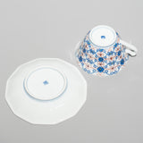 <tc>Dodecagonal Coffee Cup & Saucer (Sarasa Blue)</tc>