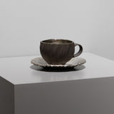 高橋奈己 / プラチナ黒泥カップ＆ソーサー（一点物）