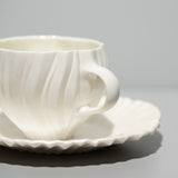 高橋奈己 / 白磁カップ＆ソーサー（一点物）