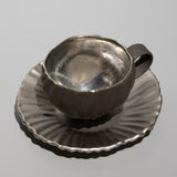 高橋奈己 / プラチナ黒泥カップ＆ソーサー（一点物）