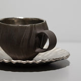 高橋奈己 / プラチナ黒泥カップ＆ソーサー（一点物）