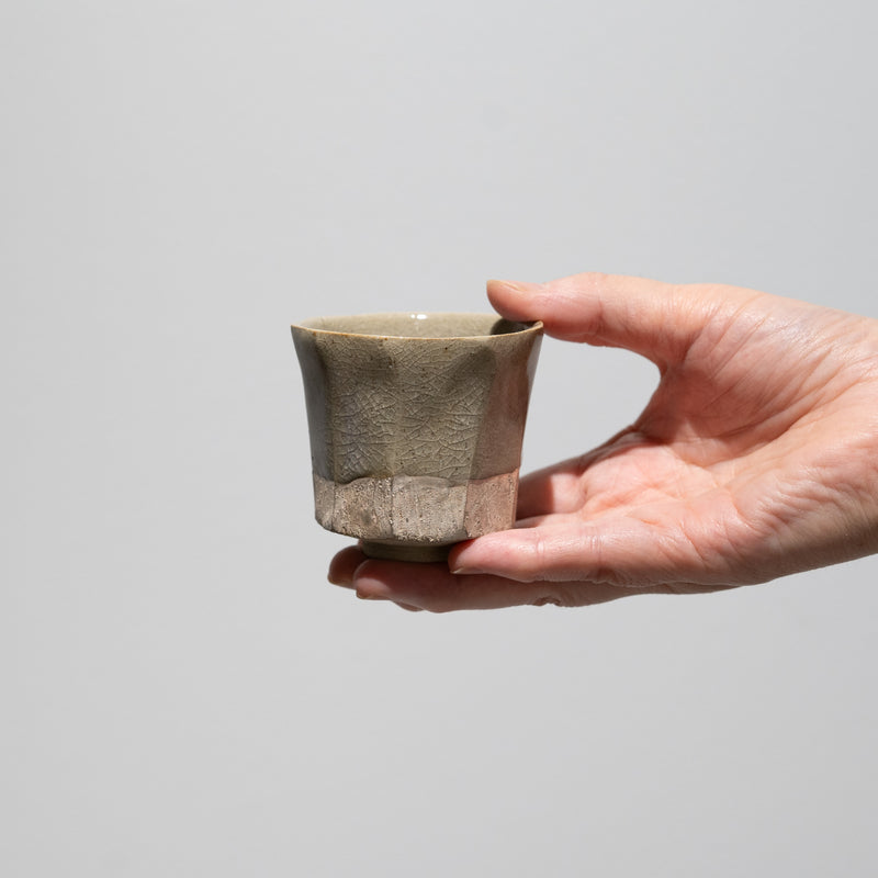 <tc>Hosai Matsubayashi / Sake Cup Geppaku Glaze (Silver Paint)</tc>