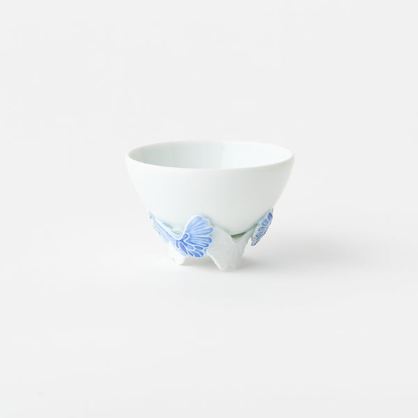 平戸菊蝶飾丸形杯（六方割）