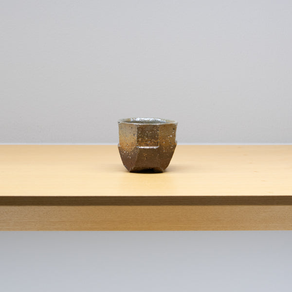 <tc>Syo Fujita / Sai Bizen Sake Cup with Faceted Sides</tc>