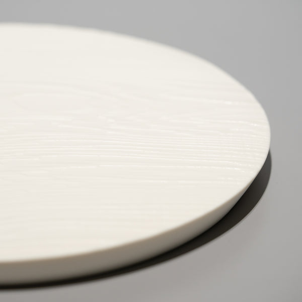 <tc>Ryosuke Ando / Wood Grain Round Plate φ26 White</tc>