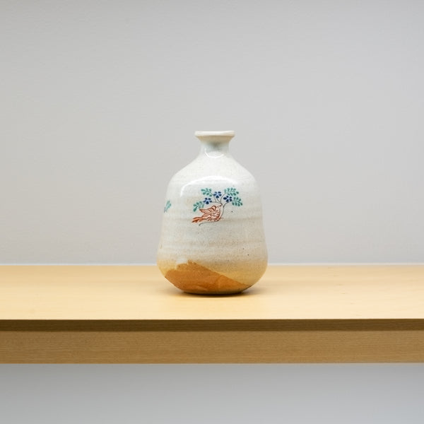 <tc>Hiroki Onishi / Akahada Tokkuri Sake Flask (Birds and Flowers)</tc>