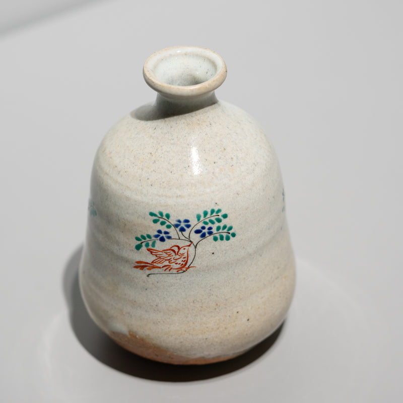 <tc>Hiroki Onishi / Akahada Tokkuri Sake Flask (Birds and Flowers)</tc>