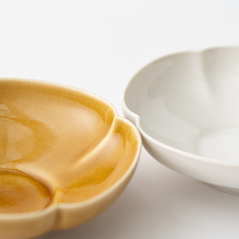 <tc>Mizu-mizu Mokko Bowl Pair (Mustard & White)</tc>