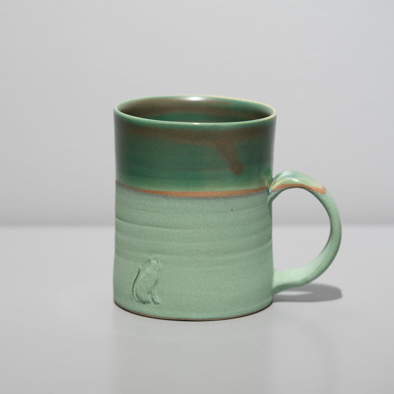 <tc>Sho Kumamoto / Two-tone Mug Cat (Green)</tc>