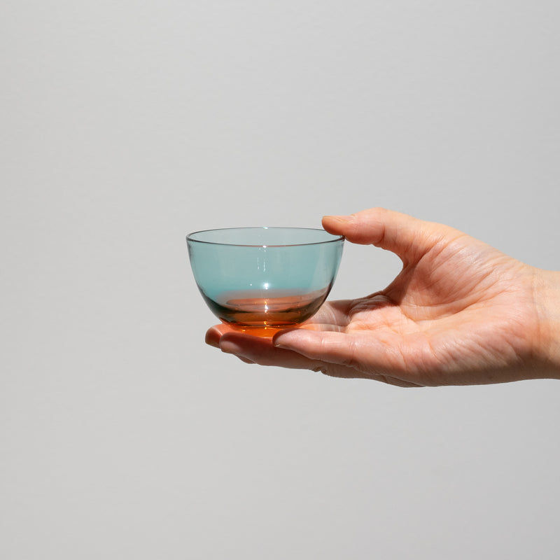 【酒器展】光井威善 / ぐい呑 blue green x apricot