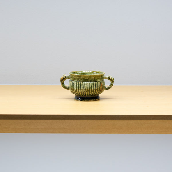 【酒器展】西岡悠 / 古銅手織部ぐい呑（一点物）