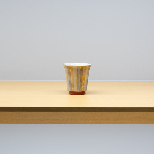【酒器展】吉田幸央 / 彩色金彩 盃 ストライプ（一点物）