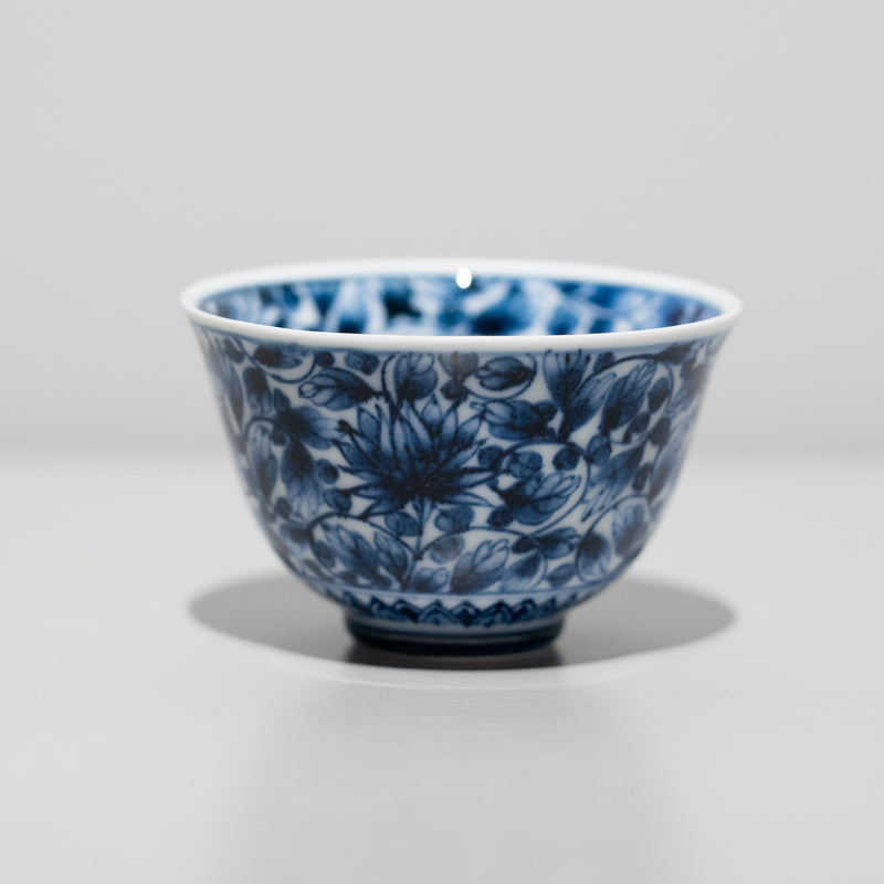 中里博彦 / 古染花唐草ぐい呑（一点物）