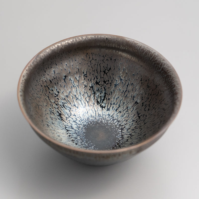 長春天山　窯変筒茶碗　希少　木箱付　工芸品　美術品　ハンドメイド　コレクション 長春天山 窯変筒茶碗 希少 木箱付 工芸品 美術品 ハンドメイド