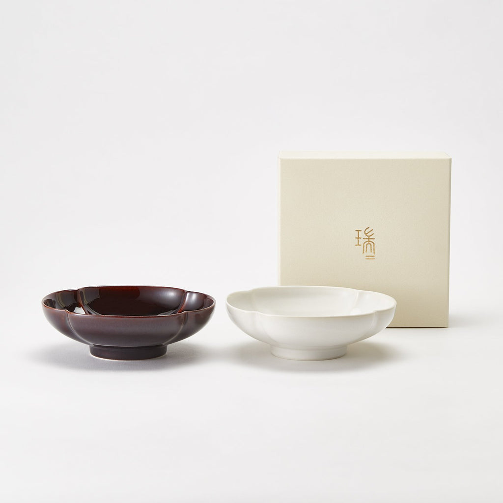 瑞々 木瓜鉢5寸ペア（赤飴 / にび白） – HULS GALLERY TOKYO