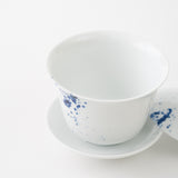 <transcy>Tea Cup with Lid & Saucer / Ink Spray</transcy>