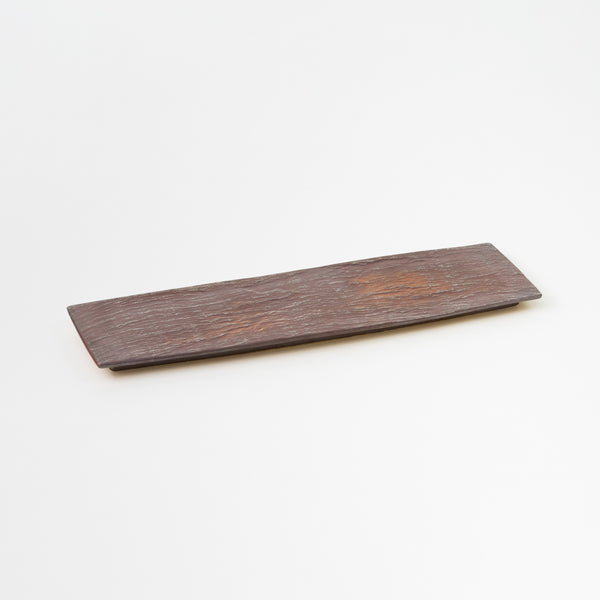 <transcy>Long Square Slate Plate (Brown)</transcy>