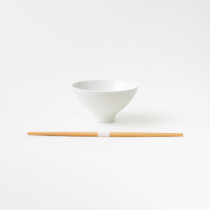 白磁千段 丸高台飯碗（大） - HULS GALLERY TOKYO | 現代工芸ギャラリー