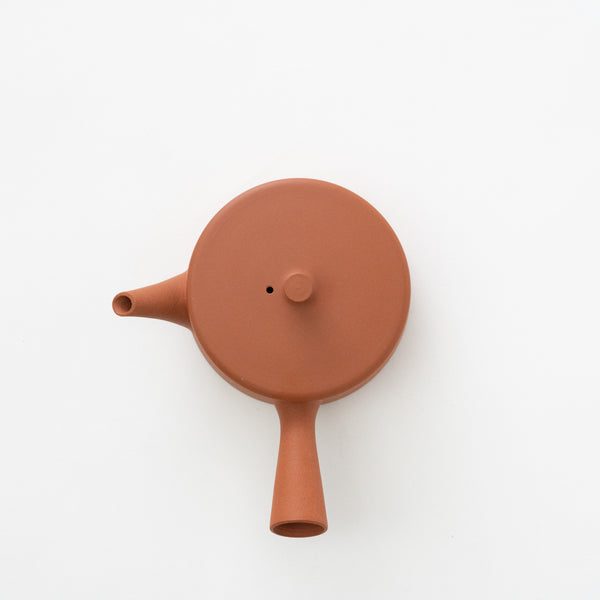 <transcy>Red Clay Cylindrical Teapot</transcy>