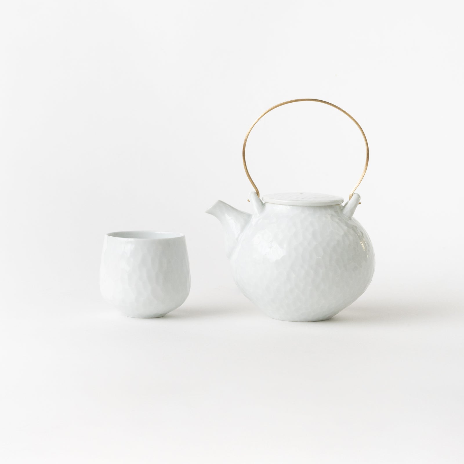 ハンドメイドインク壺 (積み革製落とし・陶磁器) 手縫いで作る上質な革