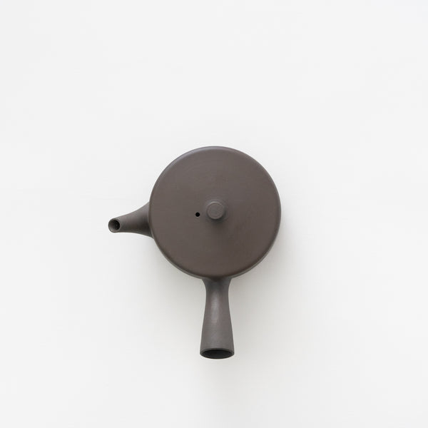 <transcy>Black Cylindrical Teapot</transcy>